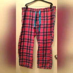 Old Navy Plaid Lounge Pants with Blue Drawstring